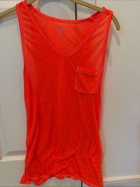 Athleta Neon Coral Pocket Tank Top